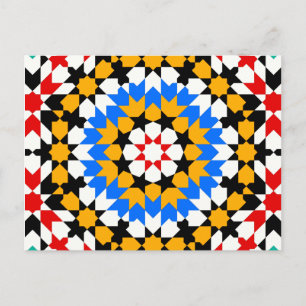 Islamic geometric patterns postcard