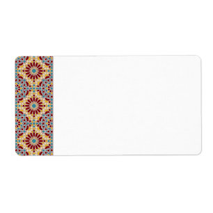 Islamic geometric patterns shipping label