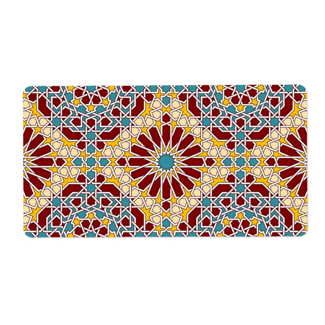 Islamic geometric patterns shipping label (Front)