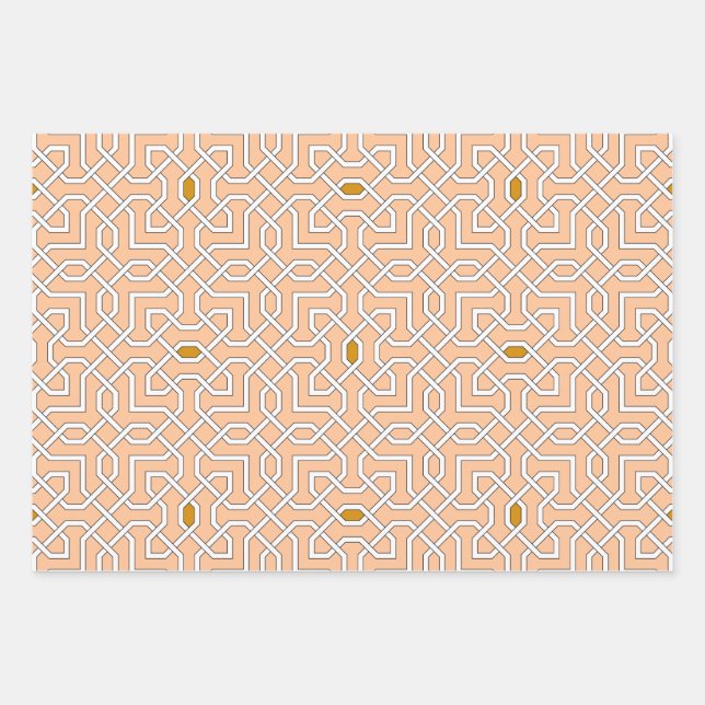Islamic geometric patterns wrapping paper sheet (Front)