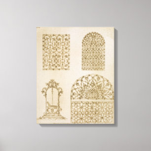 Islamic ironwork grills for windows and wells, fro canvas print