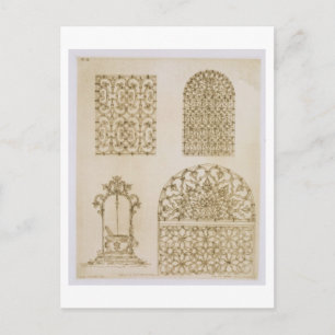 Islamic ironwork grills for windows and wells, fro postcard