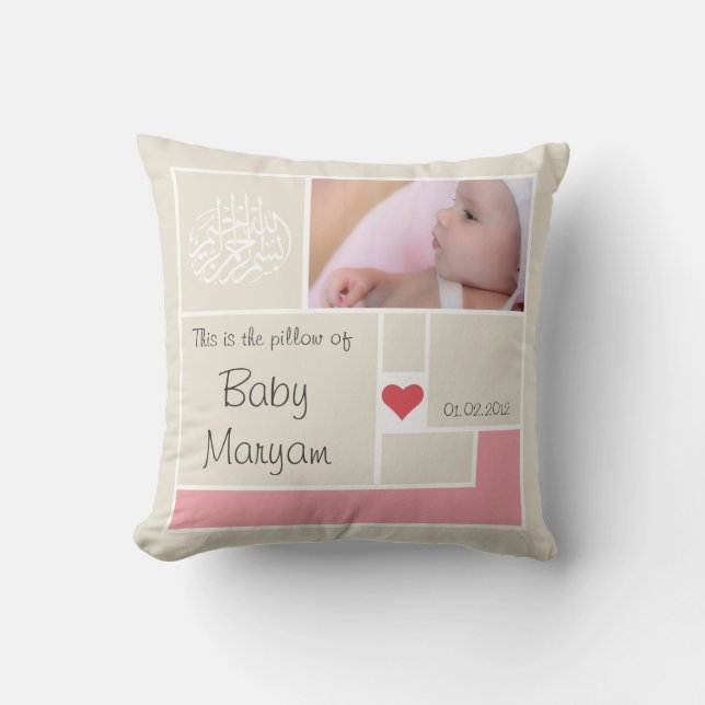 Islamic Islam Aqeeqah baby name Aqiqah muslim Cushion (Front)