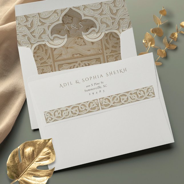 Islamic Lace-Effect Wedding Envelope Set (Creator Uploaded)