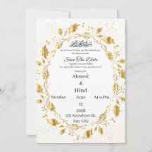 Islamic Luxury Gold Leaf save the Dates