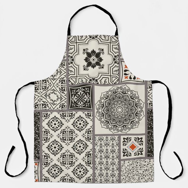 Islamic Majolica Pottery Tile Pattern Apron (Front)