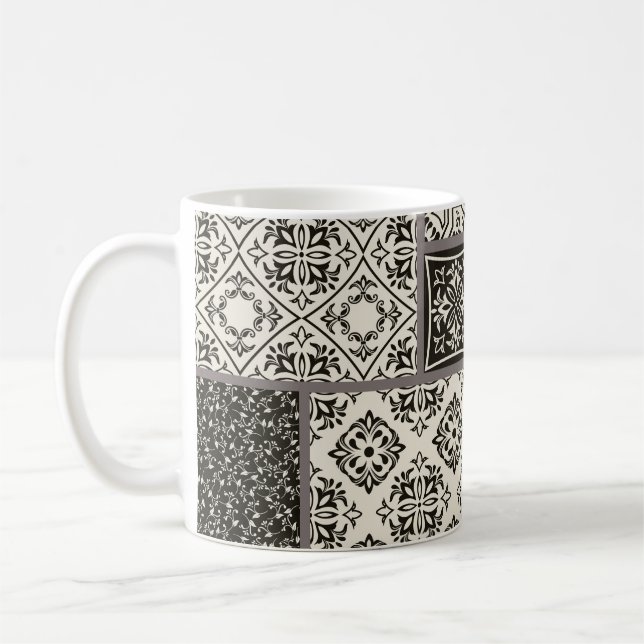 Islamic Majolica Pottery Tile Pattern Coffee Mug (Left)