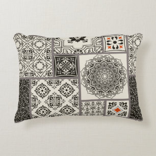 Islamic Majolica Pottery Tile Pattern Decorative Cushion
