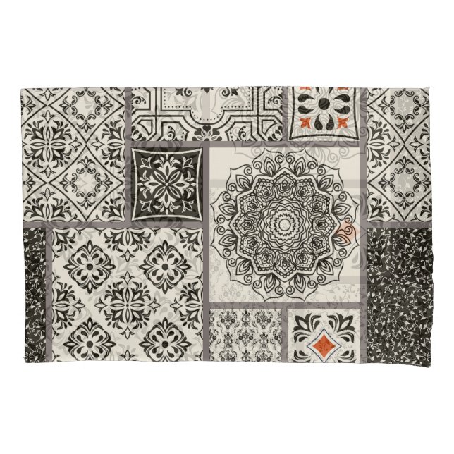 Islamic Majolica Pottery Tile Pattern Pillowcase (Front)