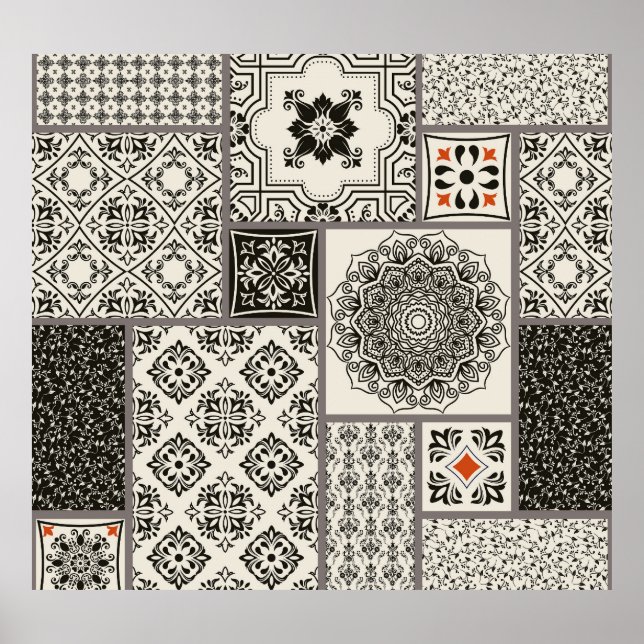 Islamic Majolica Pottery Tile Pattern Poster (Front)