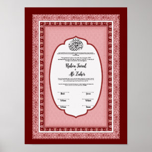 Islamic marriage certificate, poster
