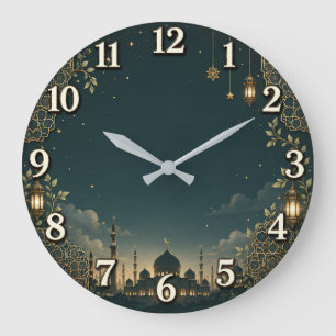 Islamic Mosque Wall Clock Ramadan Night
