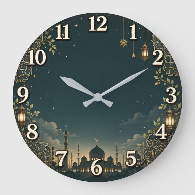 Islamic Mosque Wall Clock | Ramadan Night (Front)