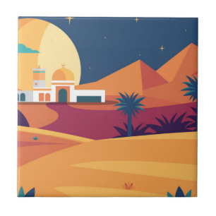 Islamic Mosque with Pyramid Tile