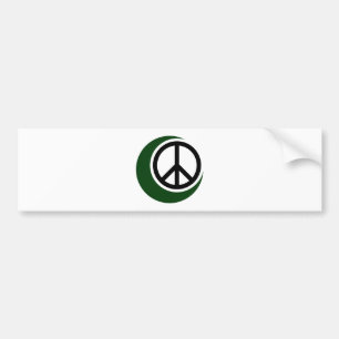 Islamic Muslim Symbol with Peace Sign Bumper Sticker