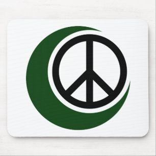 Islamic Muslim Symbol with Peace Sign Mouse Mat