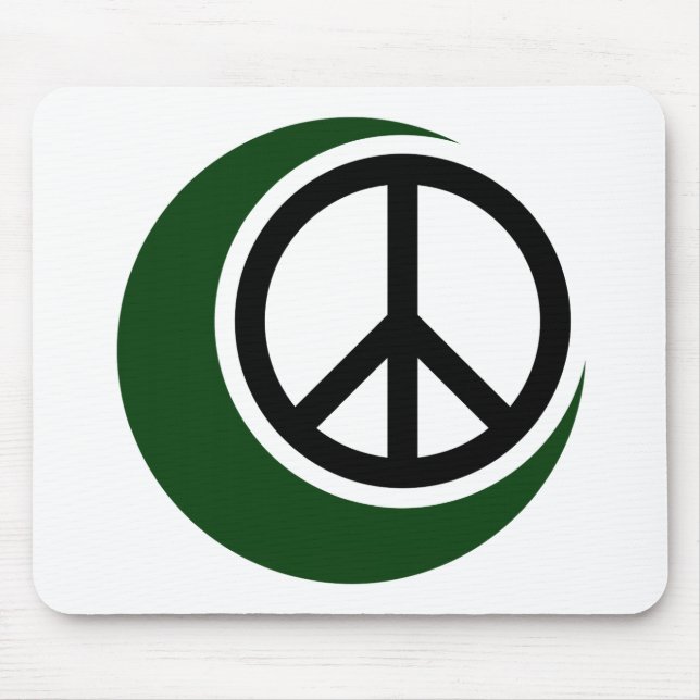 Islamic Muslim Symbol with Peace Sign Mouse Mat (Front)