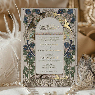 Islamic Navy Blue Wedding Art Nouveau Mucha