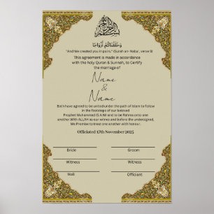 Islamic Nikkah Certificate Poster