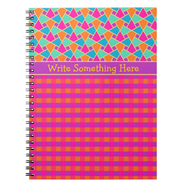 Islamic Pattern and Checks Spiral Notebook (Front)