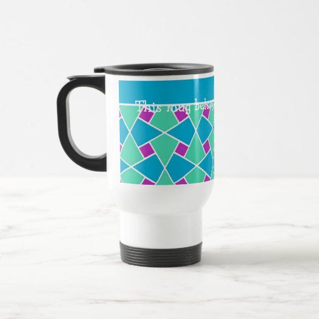 Islamic Pattern and Stripes Custom Travel Mug (Left)