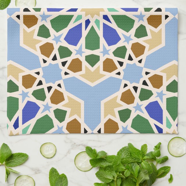 Islamic Pattern Background Tea Towel (Folded)