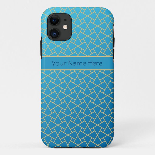 Islamic Pattern Blue Gold-effect: iPhone 5/5s Case (Back)