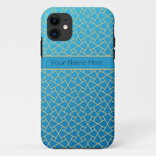 Islamic Pattern Blue, Gold-effect iPhone 5/5s Case