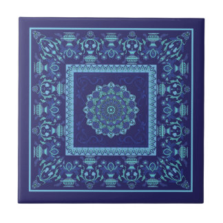 Islamic Pattern Blue Tones Ceramic Tile