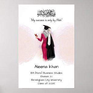 Islamic Pink Graduation Certificate Poster
