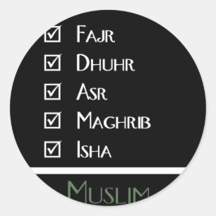 Islamic prayer - 5 times a day - Muslim print Classic Round Sticker