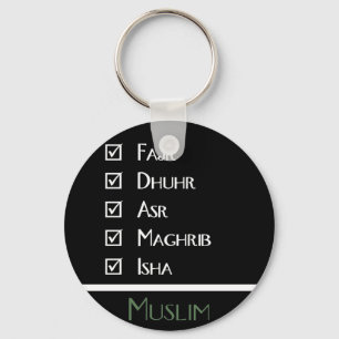 Islamic prayer - 5 times a day - Muslim print Key Ring