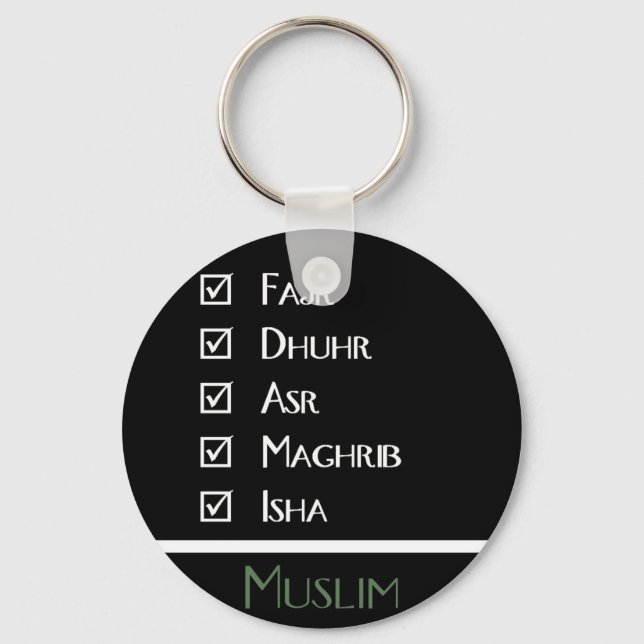 Islamic prayer - 5 times a day - Muslim print Key Ring (Front)