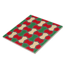 Islamic Red Green Bow Tie Geometric Pattern