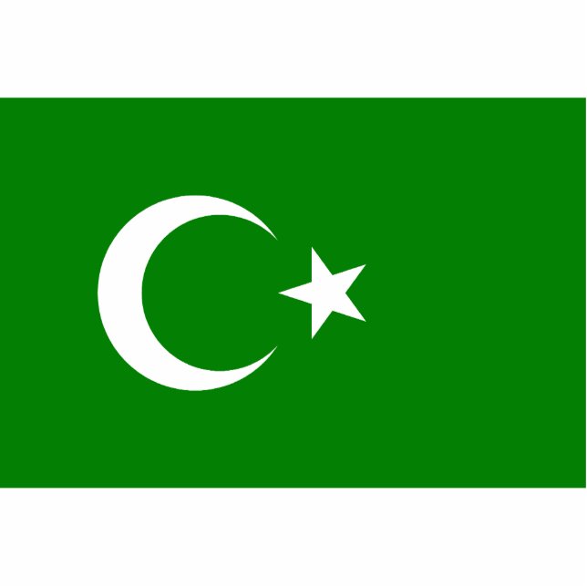 Islamic Republic Of Turkestan, Colombia flag Standing Photo Sculpture (Front)