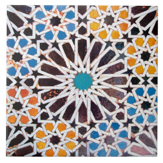 Islamic Star Pattern Ceramic Photo Tile | Zazzle.co.uk