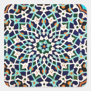islamic tile square sticker