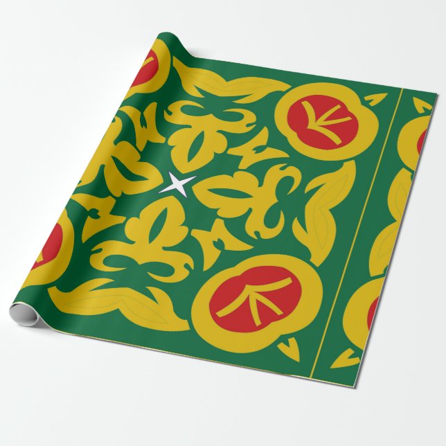 Islamic Traditional Pattern. Bandanna print design Wrapping Paper (Unrolled)