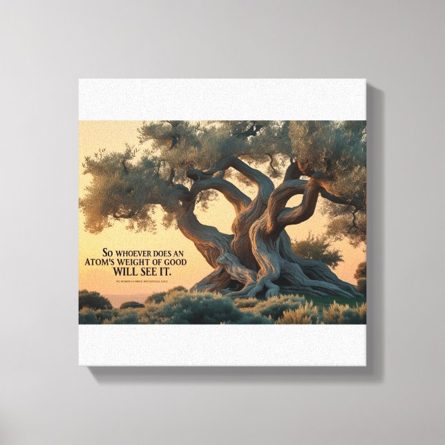 Islamic Wall Art – Olive Tree with Quran Verse . (Front)