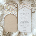 Islamic Wedding Ceremony Menu Card<br><div class="desc">Invite your guests to witness the beautiful traditions of your wedding day with this sophisticated menu card.</div>