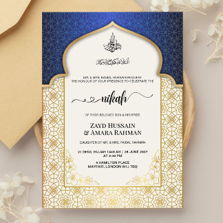 Islamic Wedding Invitation| | 6 Jewel Tone Colours Invitation