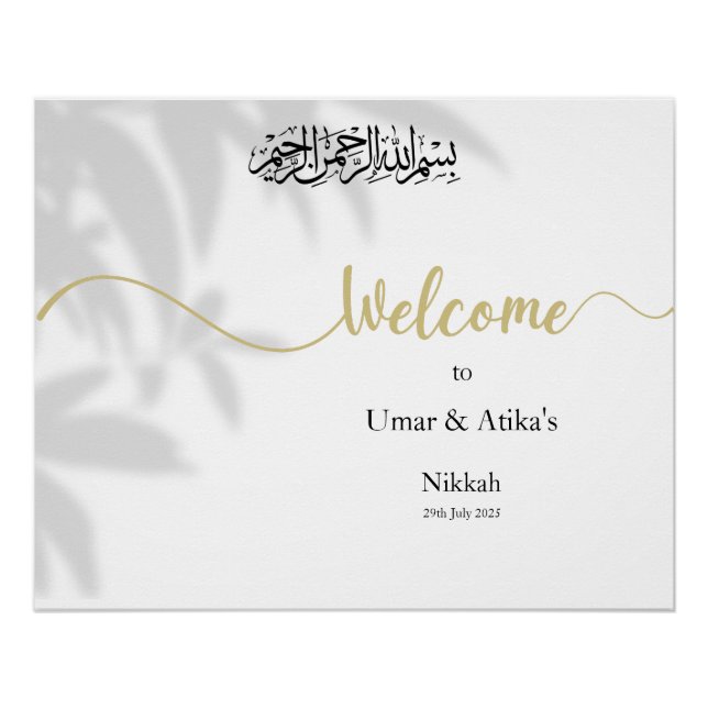Islamic Wedding Welcome Sign (Front)