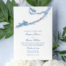 Islamorada FL Map Elegant Navy Blue Wedding