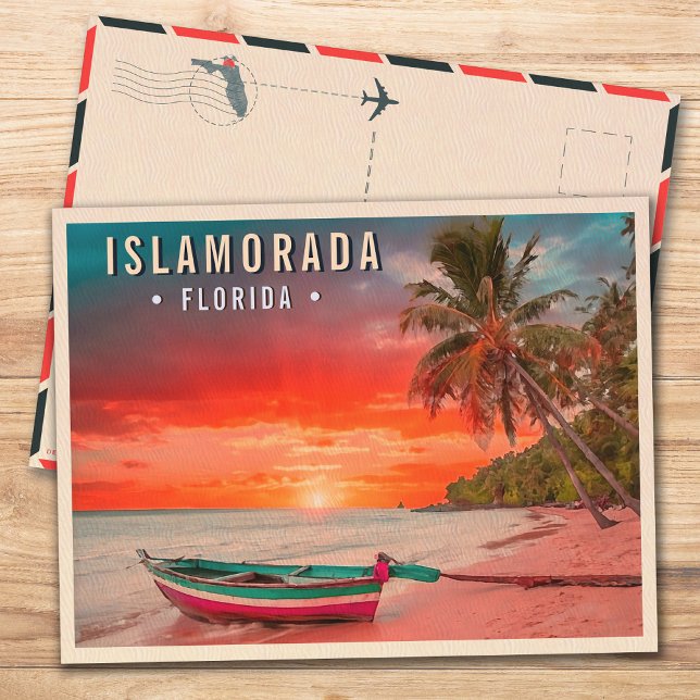 Islamorada Florida Island Tropical Palm Tree 1950s Postcard (Creator Uploaded)