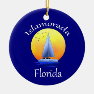 Islamorada Florida Keys Sailing Ceramic Tree Decoration