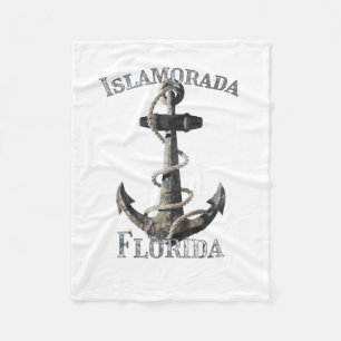Islamorada Florida Keys Vacation Nautical Anchor Fleece Blanket