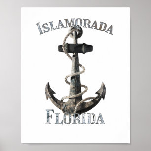 Islamorada Florida Keys Vacation Nautical Anchor Poster