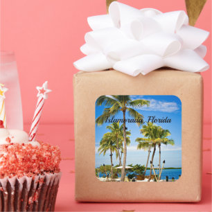 Islamorada, Florida Palm Trees Square Sticker