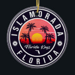 Islamorada Florida Retro Sunset Beach Souvenir 80s Ceramic Tree Decoration<br><div class="desc">Islamorada Beach Florida Vintage 60s Souvenirs coaster. Islamorada Florida - Retro Tropical Palm Tree 60s Souvenirs Vintage design makes a great Christmas or Birthday gift for fans of Islamorada Beach beach. The retro summer vibe design is a perfect gift for travel lovers and tropical destination fans.</div>
