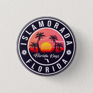 Islamorada Florida Retro Sunset Beach Souvenirs 3 Cm Round Badge